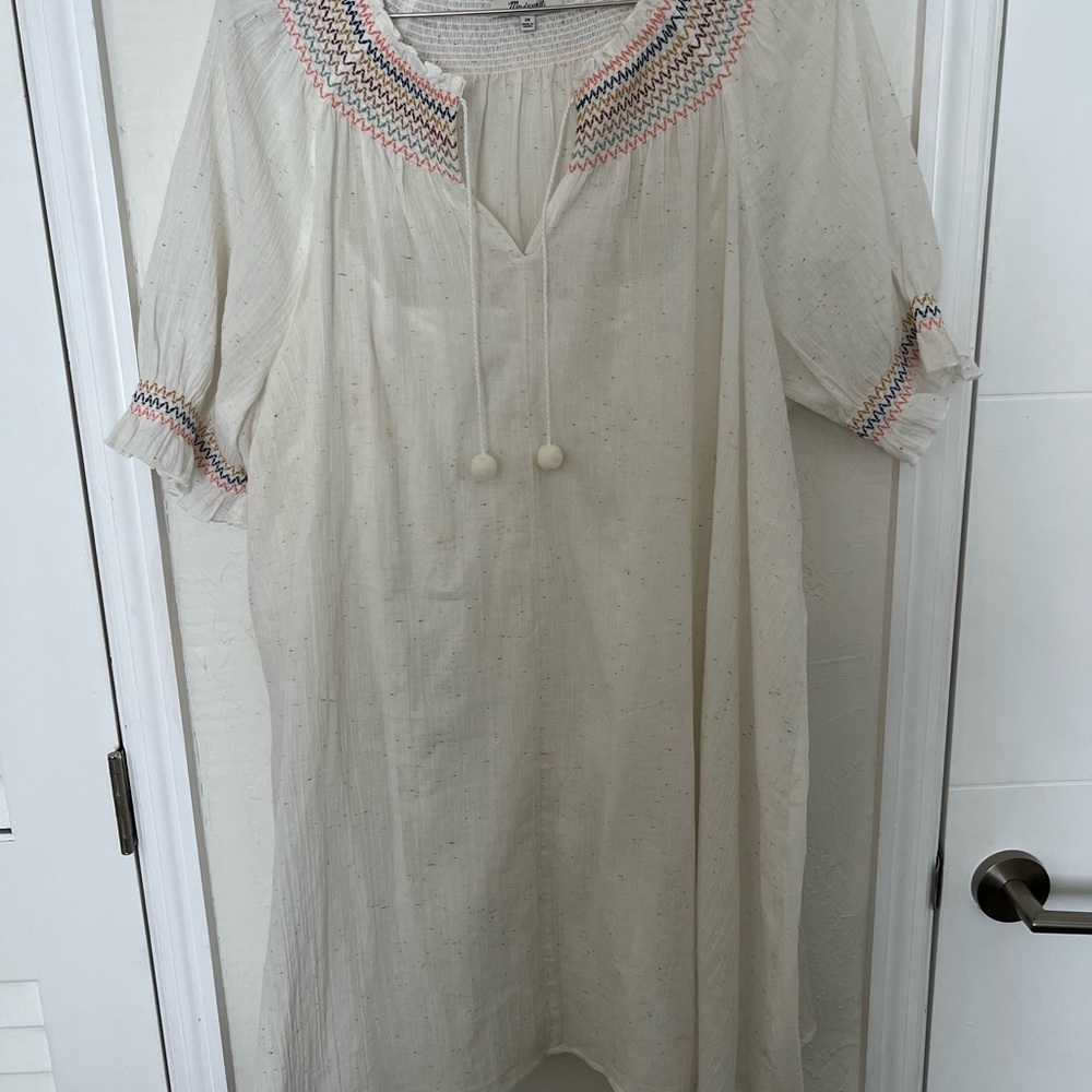 Madewell Rainbow Smocked Trapeze Dress - Picture 6 of 7